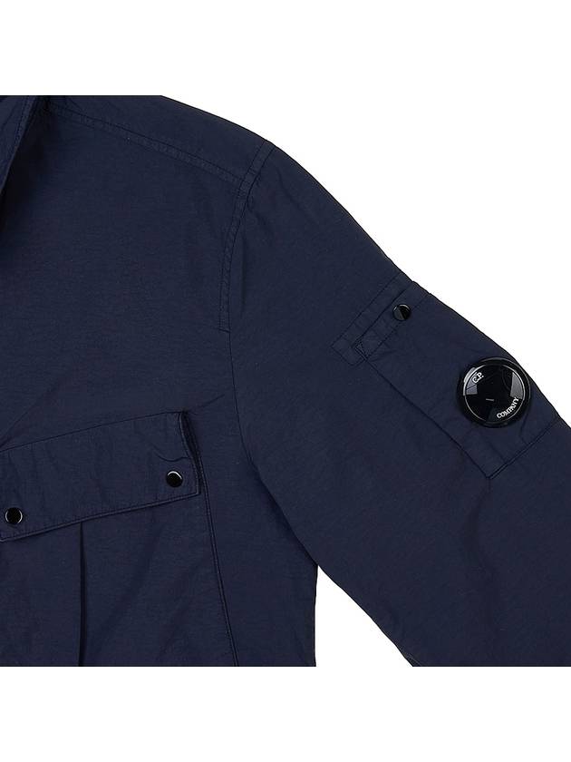 Lens Wappen Double Pocket Over Long Sleeve Shirt Navy - CP COMPANY - BALAAN 5