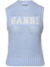 Cotton Rope Vest Poder Blue - GANNI - BALAAN 2