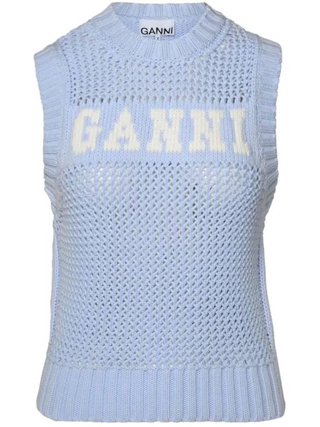 Cotton Rope Vest Poder Blue - GANNI - BALAAN 2