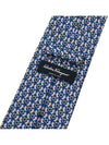 Hoopoe Print Silk Tie Blue - SALVATORE FERRAGAMO - BALAAN 8