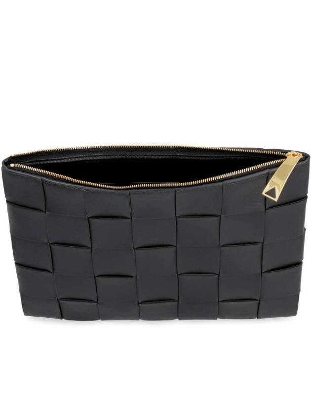 Cassette Intrecciato Medium Clutch Bag Black - BOTTEGA VENETA - BALAAN 5