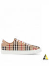 Vintage Check and Leather Sneakers Archive Beige - BURBERRY - BALAAN 2