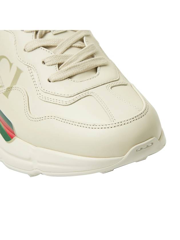 Rhyton Leather Sneakers Logo Ivory - GUCCI - BALAAN 10