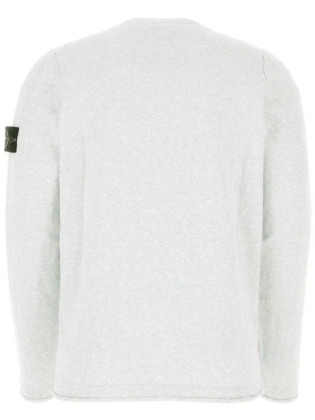 Wappen Patch Crew Neck Soft Cotton Knit Top White - STONE ISLAND - BALAAN 4