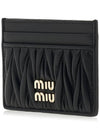 Matelasse Nappa Leather Card Wallet Black - MIU MIU - BALAAN 3