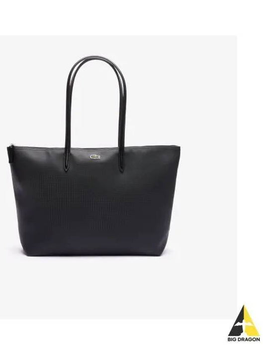 Women s L 12 Concept Horizontal Large Shopper Bag Black - LACOSTE - BALAAN 1