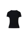 Contrast Signature Short Sleeve T-Shirt Black - COURREGES - BALAAN 3