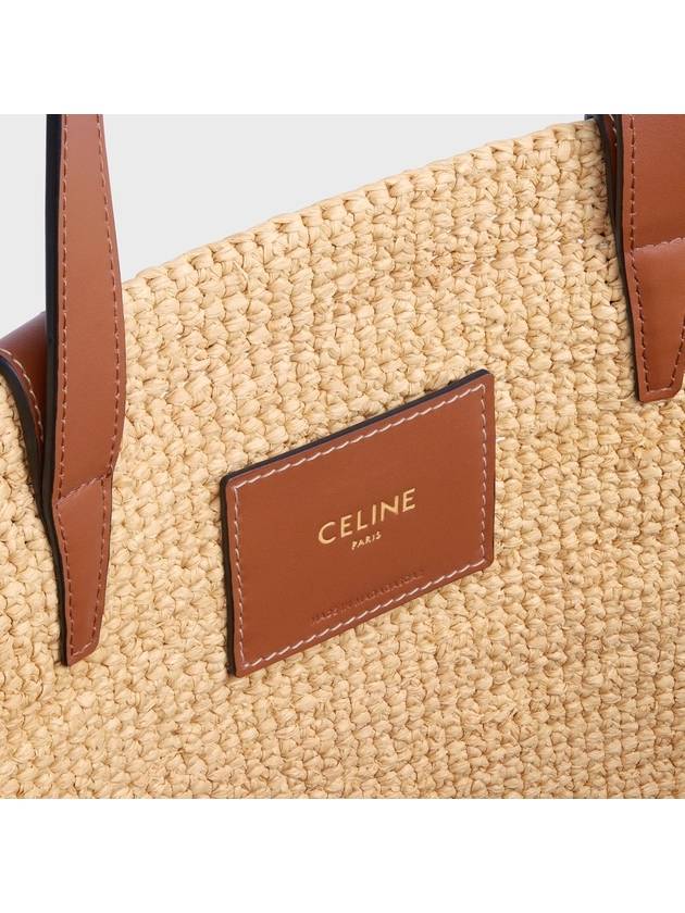 Medium Supple Classic Pannier Raffia Calfskin Shoulder Bag Tan - CELINE - BALAAN 6