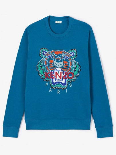 Tiger Logo Sweatshirt Blue - KENZO - BALAAN 2