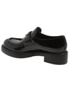 Chocolate Brushed Leather Loafers Black - PRADA - BALAAN 4