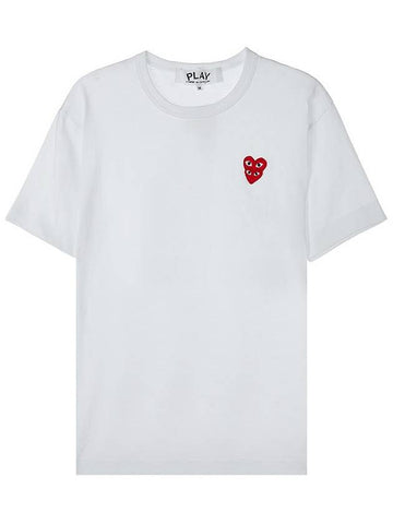 Men s Heart Logo T Shirt AZ P1T288 051 WHITE - COMME DES GARCONS - BALAAN 1