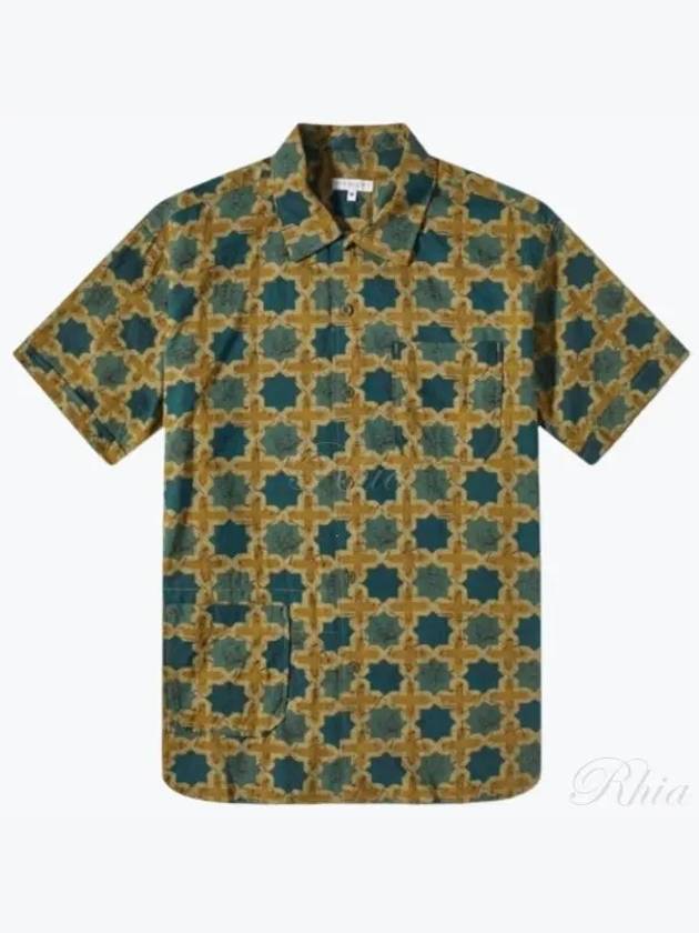 Camp Shirt Olive Cotton Cross Batik MP021 SW005 - ENGINEERED GARMENTS - BALAAN 1