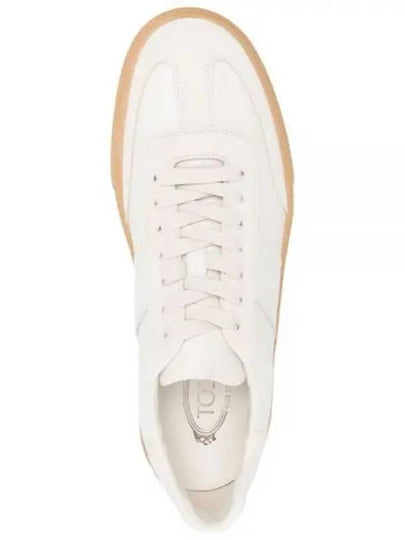 Round Toe Leather Low Top Sneakers White - TOD'S - BALAAN 2