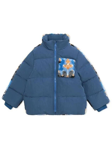 Kids Reverse Fleece Padded Jacket Blue 8053703 - BURBERRY - BALAAN 1