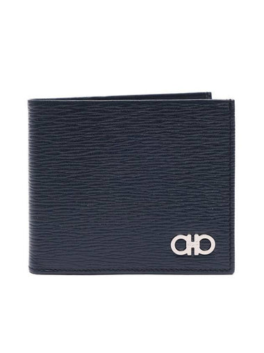 Gancini Half Wallet Deep Ocean - SALVATORE FERRAGAMO - BALAAN 1