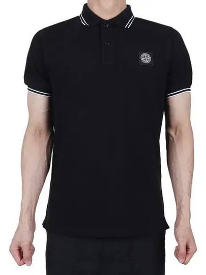 Kids Pinstripe Details Short Sleeve PK Shirt Black - STONE ISLAND - BALAAN 2