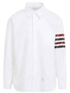 4-bar Oxford Long Sleeves Shirt White - THOM BROWNE - BALAAN 2