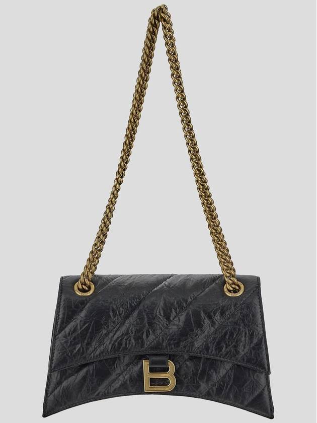 Crush Chain Strap Small Leather Shoulder Bag Gold Black - BALENCIAGA - BALAAN 2