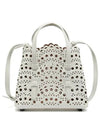 Mina 16 Vienne Wave Lux Calfskin Tote Bag White - ALAIA - BALAAN 4