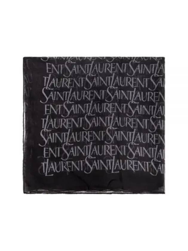 Logo Square Large Scarf Black - SAINT LAURENT - BALAAN 2