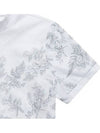 Women s garden print high neck short sleeve t shirt 9234LZPP WHITE - BLACK&WHITE - BALAAN 4