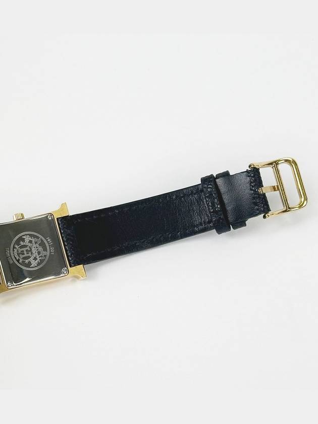 Gold H Hour Black Wristwatch 2VHEC22303 - HERMES - BALAAN 8