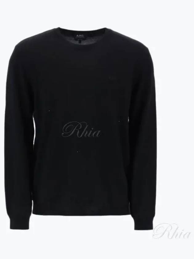 Embroidery Logo Wool Knit Top Black - A.P.C. - BALAAN 2