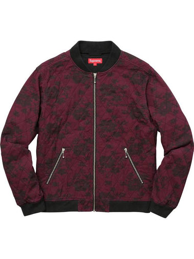 quilted lace bomber jacket Burgundy - SUPREME - BALAAN 1