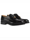 Gold Interlocking G Lace-Up Leather Brogues Black - GUCCI - BALAAN 2