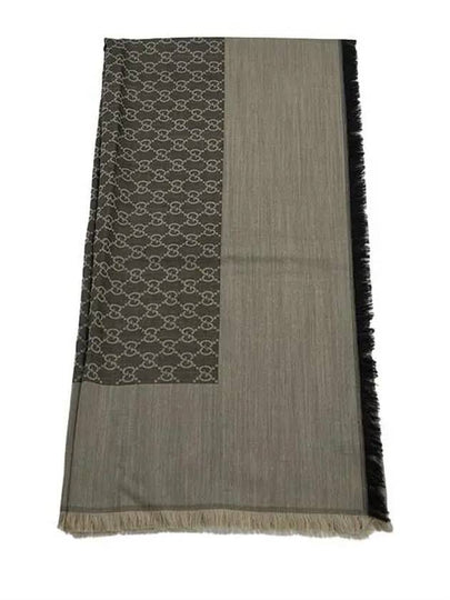 GG Jacquard Wool Silk Muffler Brown - GUCCI - BALAAN 2