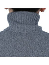 Embroidered Logo Cashmere Wool Turtleneck Grey - AMI - BALAAN 9