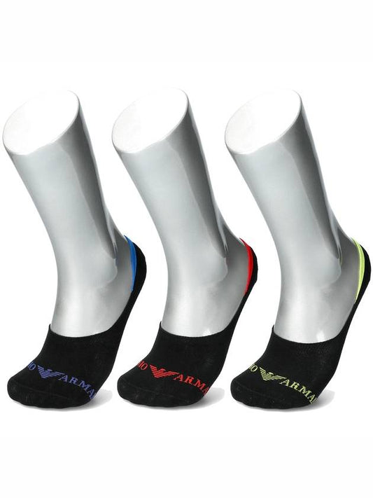Logo 3 Pack Socks Black - EMPORIO ARMANI - BALAAN 2