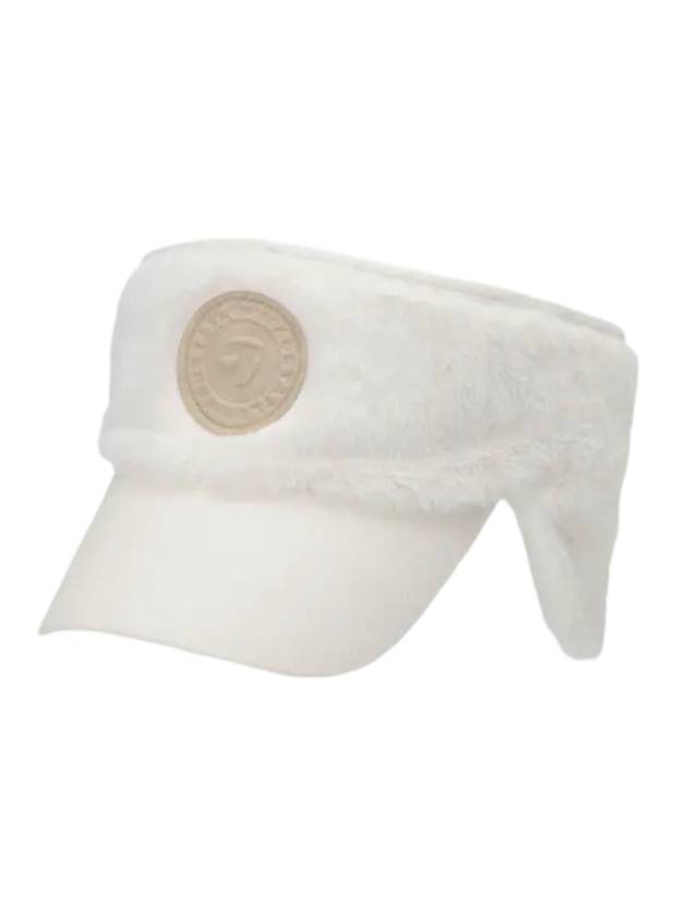 Women's Fur Earring Sun Visor White - TAYLORMADE - BALAAN 1