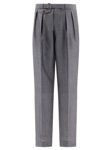 Tapered Pleats Detailed Straight Pants Grey - MAISON MARGIELA - BALAAN 1