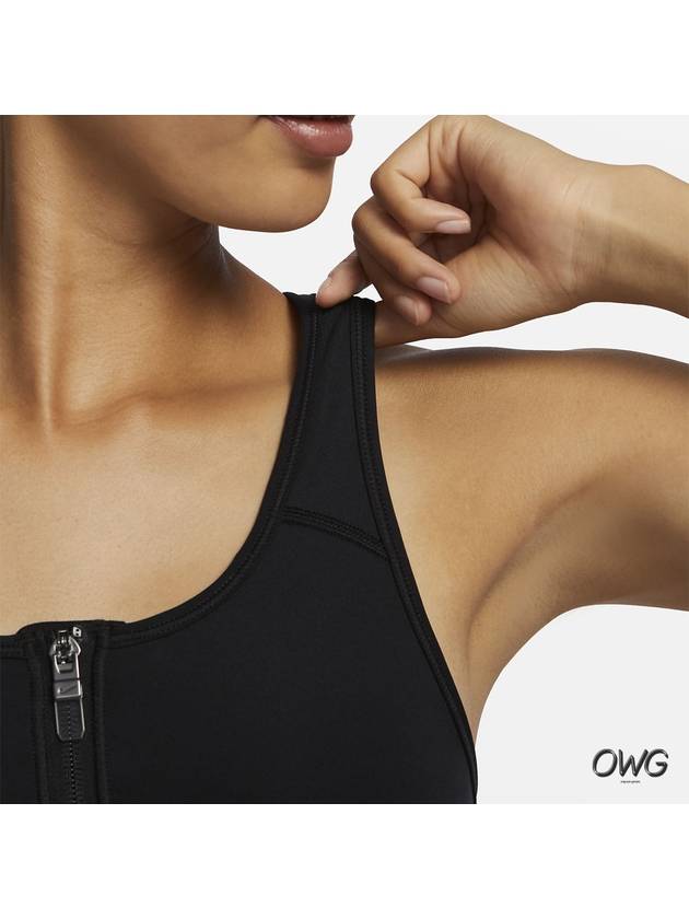 Dri-Fit Swoosh Zipper Front Bra Black - NIKE - BALAAN 7