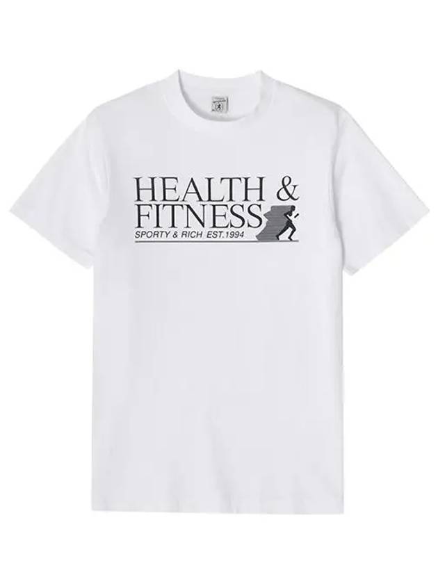 Health Fitness Logo Short Sleeve T-Shirt White - SPORTY & RICH - BALAAN 3