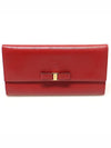 22 A953 Red Saffiano Gold Vara Bow Long Wallet - SALVATORE FERRAGAMO - BALAAN 1