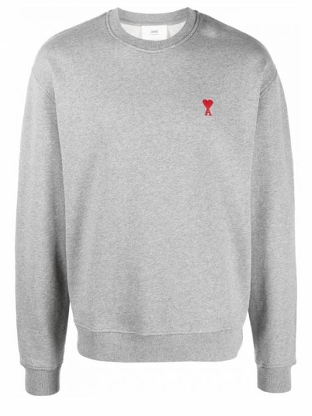 Small Heart Logo Sweatshirt Gray - AMI - BALAAN.