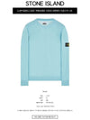 Waffen Patch Soft Cotton Crew Neck Knit Top Pastel Blue - STONE ISLAND - BALAAN 3