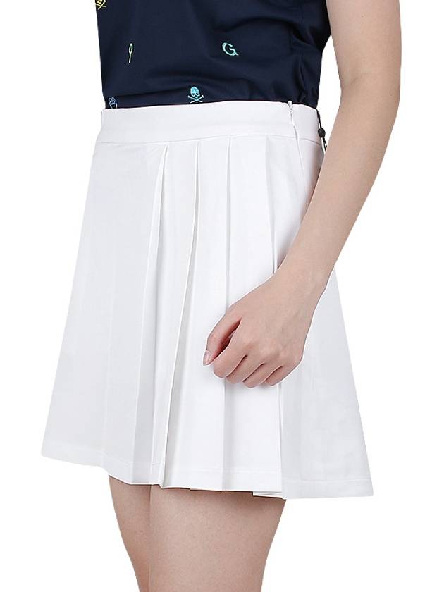 Women's Side Pleat Luxe 4-Way Stretch Twill Skirt White - G/FORE - BALAAN 5