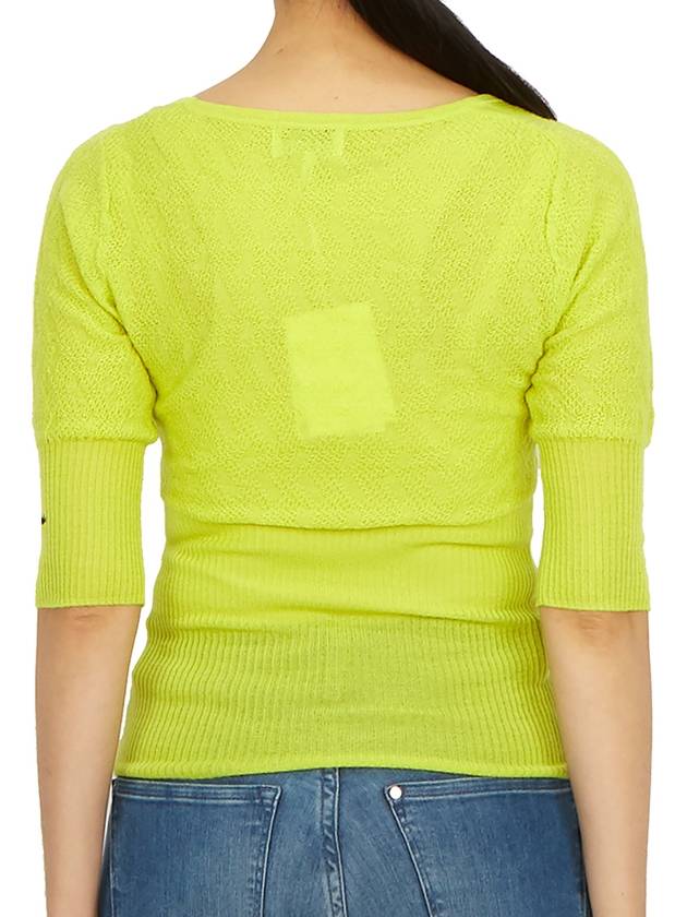 Merino Wool Knit Top Green - GANNI - BALAAN 5