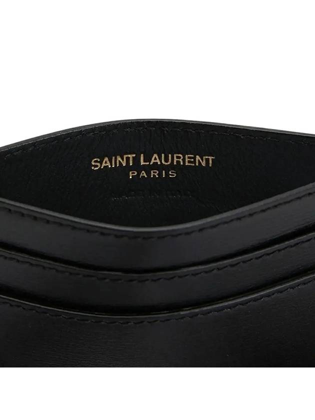 Tiny Monogram Shiny Leather Card Case Black - SAINT LAURENT - BALAAN 4