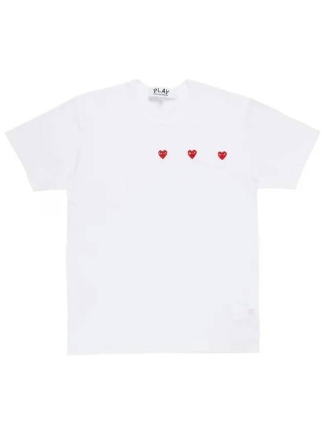 Men s Triple Logo Play Cotton 3 Mini Hearts White 215495 - COMME DES GARCONS - BALAAN 1