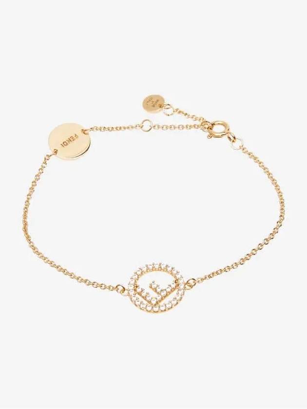 FF Logo Chain Bracelet Gold - FENDI - BALAAN 3