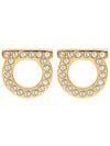 Gancini Crystal Small Earrings Gold - SALVATORE FERRAGAMO - BALAAN 3