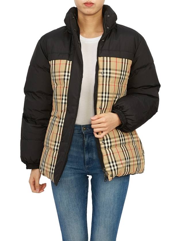 Check Reversible Down Padding Beige Black - BURBERRY - BALAAN 10