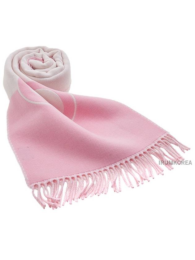 Interlocking G Wool Cashmere Scarf Rose Pink Ivory 7154973GB025878 - GUCCI - BALAAN 2