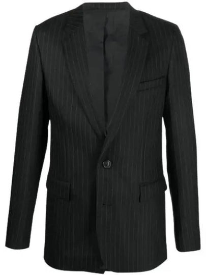 Men's Wool Cotton Herringbone Jacket Black - AMI - BALAAN 2