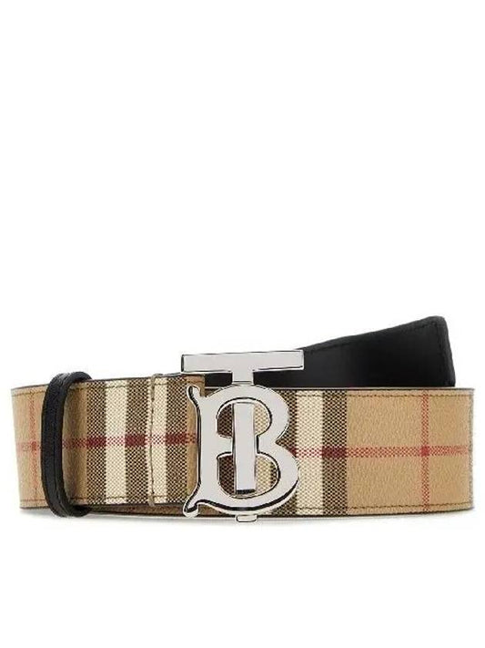 Check Reversible Wide TB Leather Belt Beige - BURBERRY - BALAAN 2