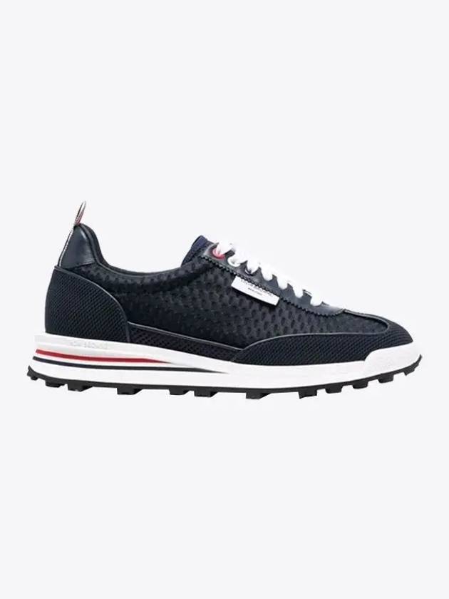 Men's Heavy Athletic Mesh Tech Runner Low Top Sneakers Navy - THOM BROWNE - BALAAN 2